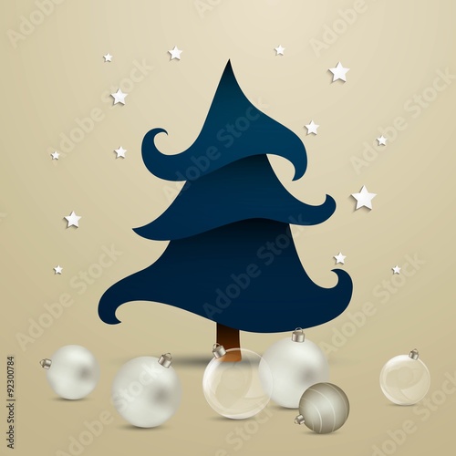 Vector Illustration of a Decorative Christmas Tree