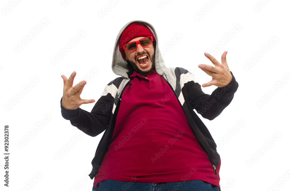 Overweight man isolated on the white Overweight man isolated on the white