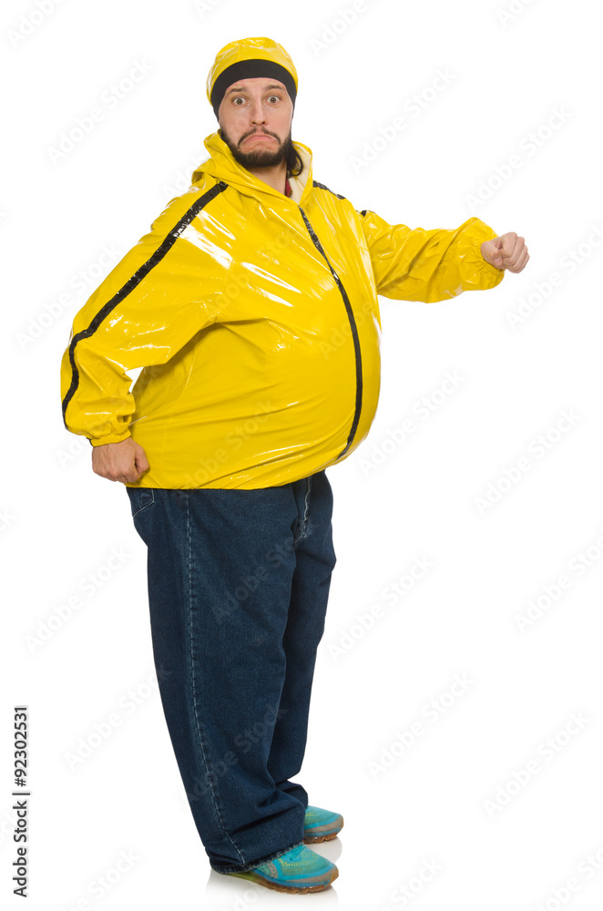 Fototapeta premium Overweight man isolated on the white
