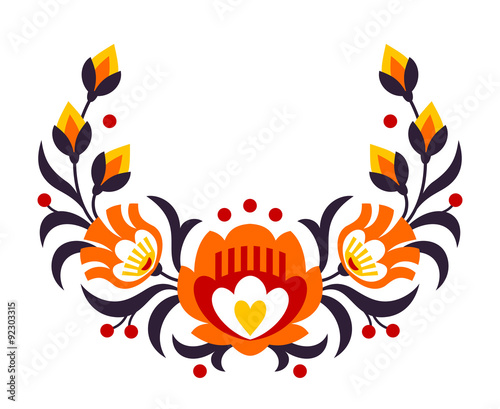Polish folk flowers papercut
