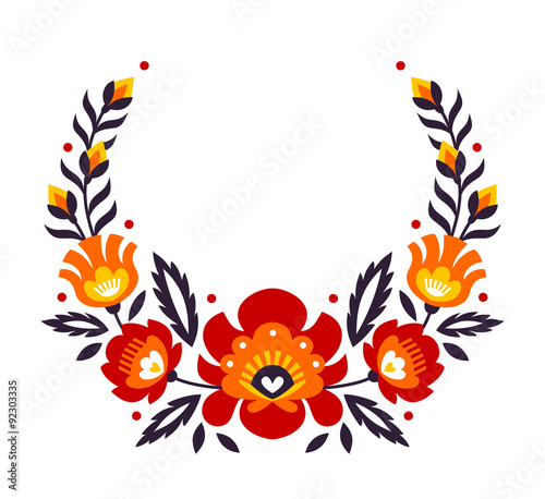 Polish folk flowers papercut