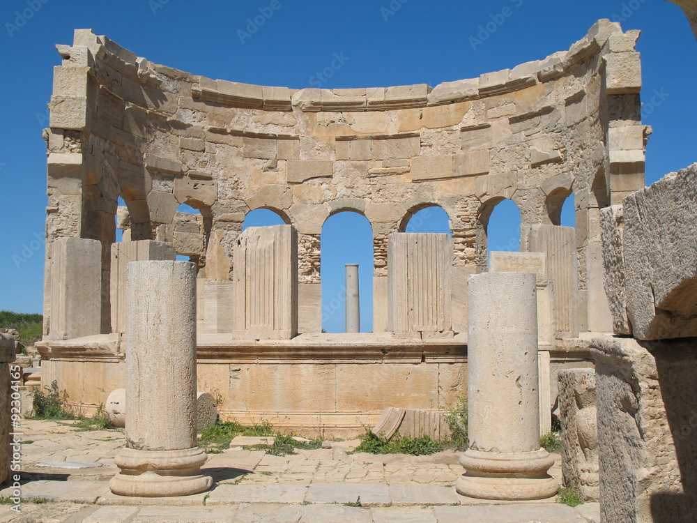 Libye, vestiges du marché antique à Leptis Magna