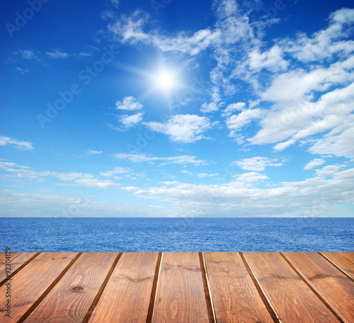  sea and wooden platform