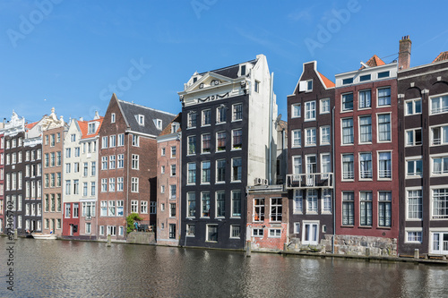 Amsterdam city with historic houses along Canals