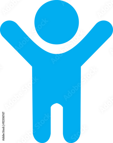vector icon baby with outstretched arms to the top that symbolizes goodness, gentleness and an open soul 