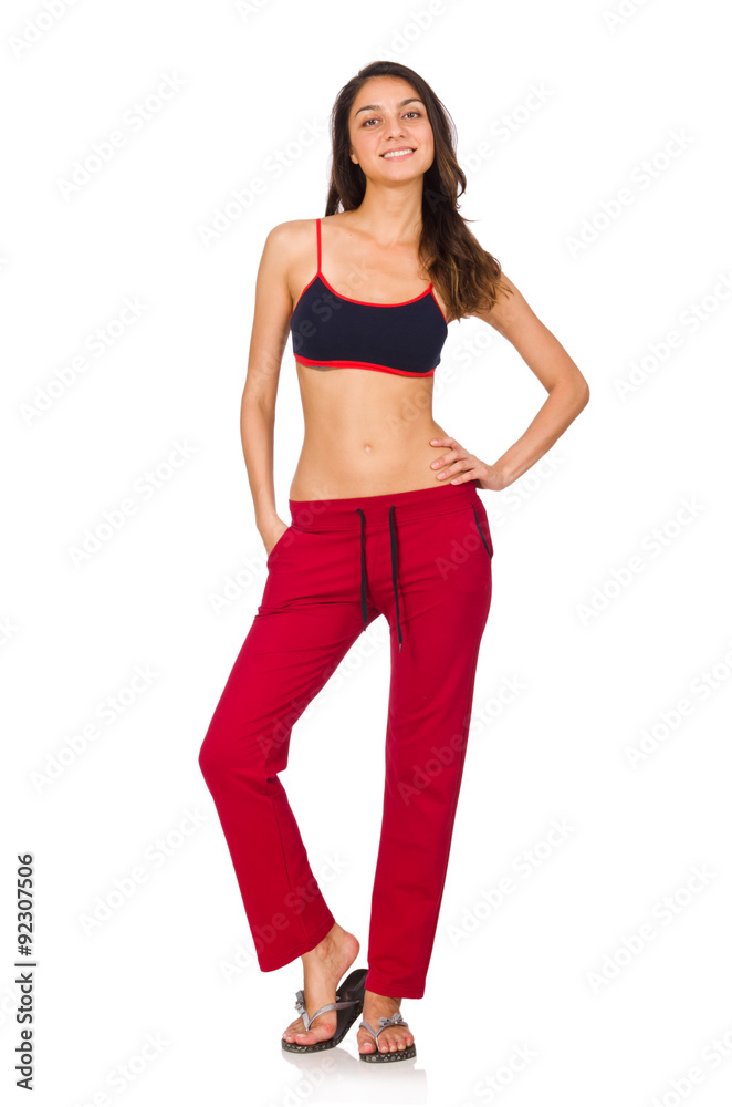 Woman in sport concept isolated on white Woman in sport concept isolated on white
