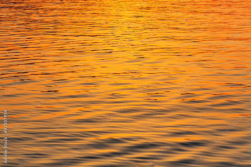 Water at sunset texture close up sea light