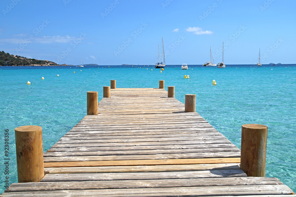 Fototapeta premium wood pier onj the beach