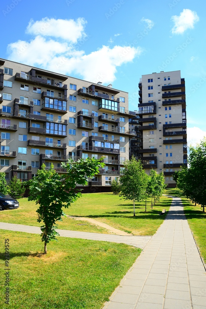 Fototapeta premium Summer in capital of Lithuania Vilnius city Pasilaiciai district