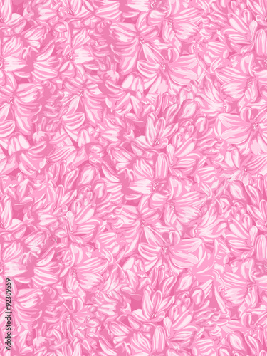 Beautiful pink vertical seamless background with hyacinth.