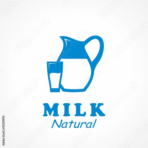 Natiral Milk Icon. Vector Illustration.