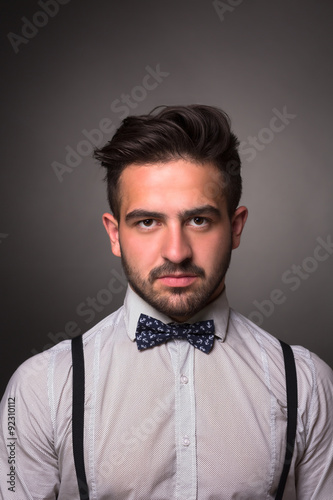 Serious handsome man in studio