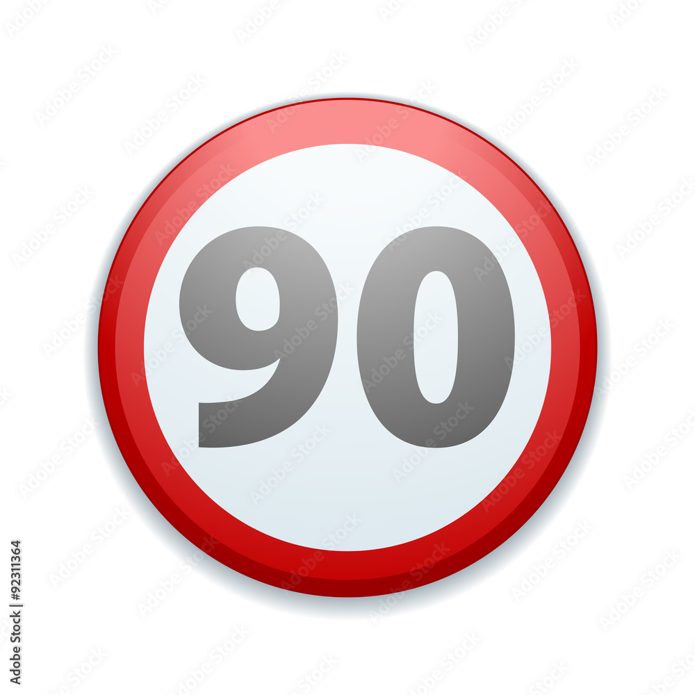 Restricting speed to 90 kilometers per hour traffic sign Restricting speed to 90 kilometers per hour traffic sign