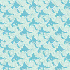 Deken met foto 3D patronen Blauwe vogels diagonaal naadloos patroon  © Oksancia