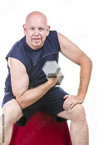 Fit Senior Man Doing Weight Training