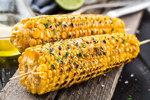 Delicious grilled corn photo