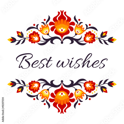 Best wishes folk card 