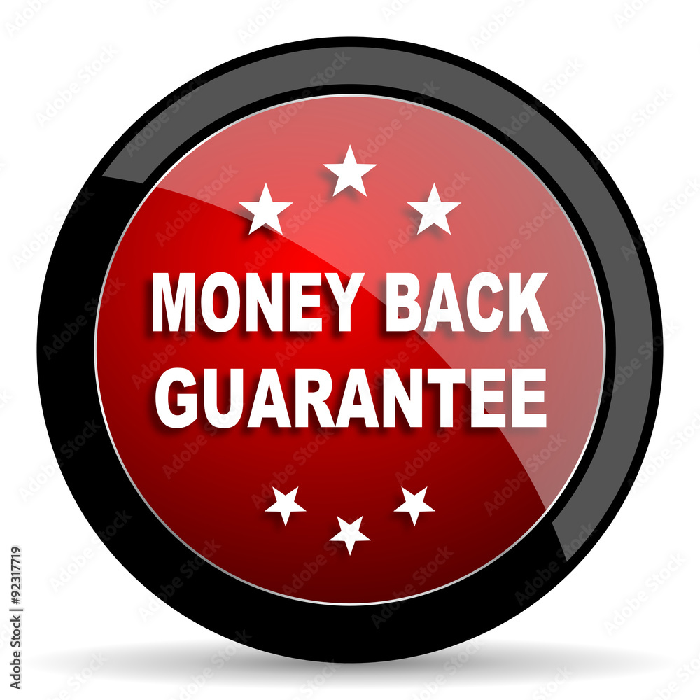money back guarantee red circle glossy web icon on white background - set440 money back guarantee red circle glossy web icon on white background - set440