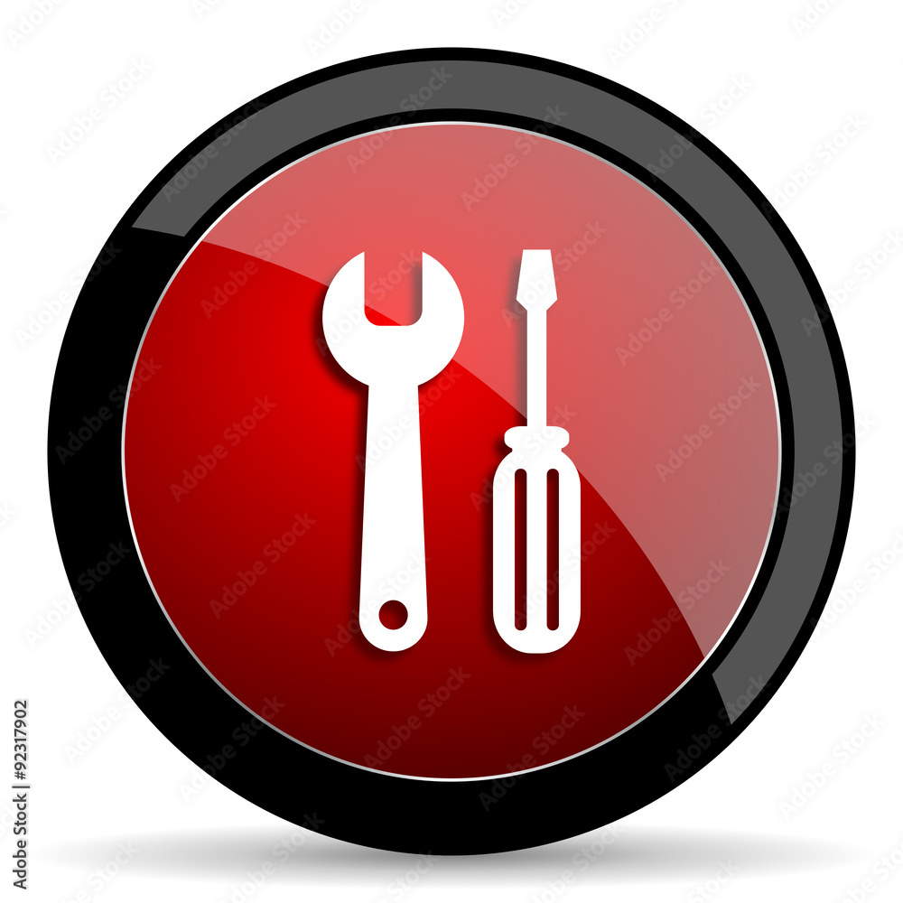 tool red circle glossy web icon on white background - set440 tool red circle glossy web icon on white background - set440