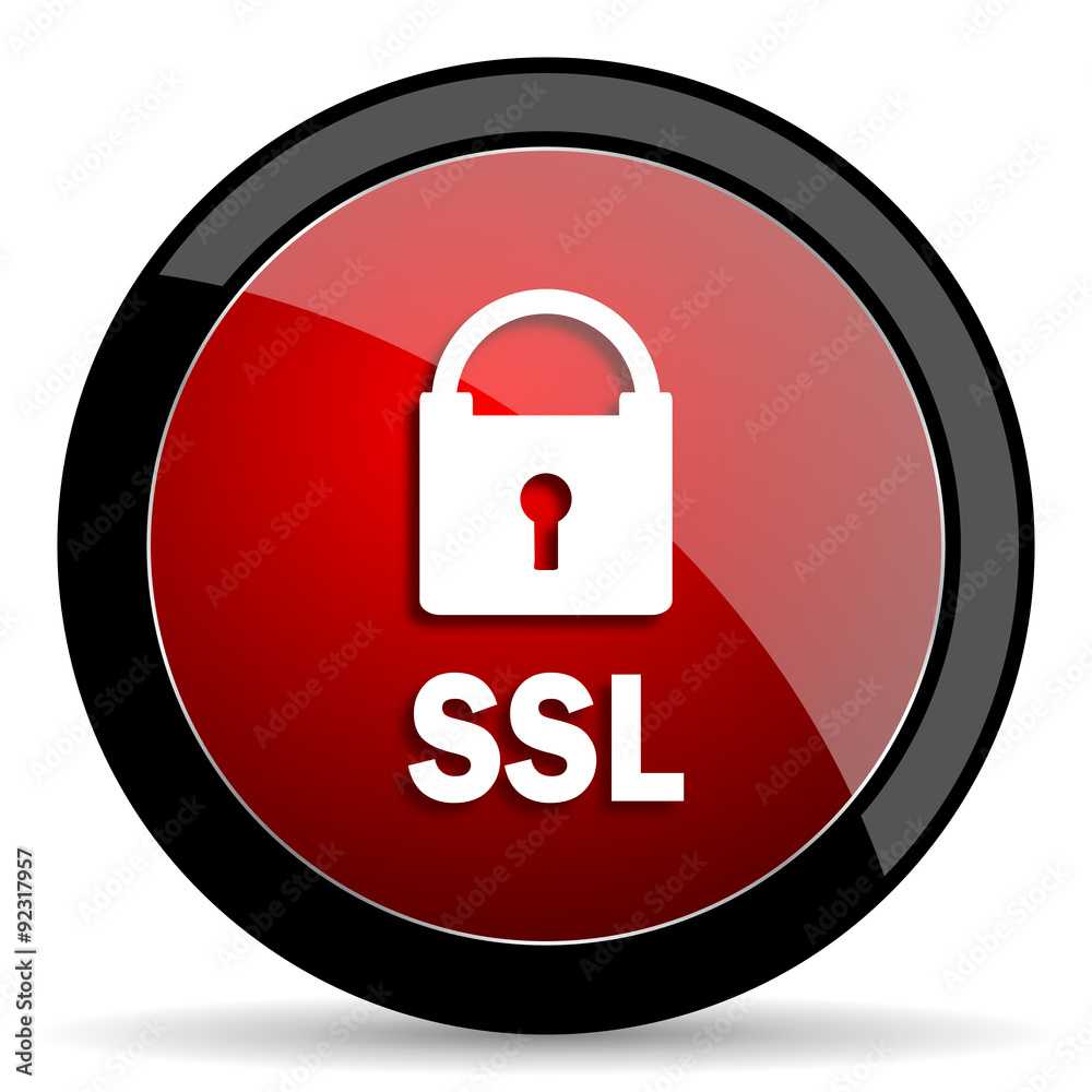 ssl red circle glossy web icon on white background - set440 ssl red circle glossy web icon on white background - set440
