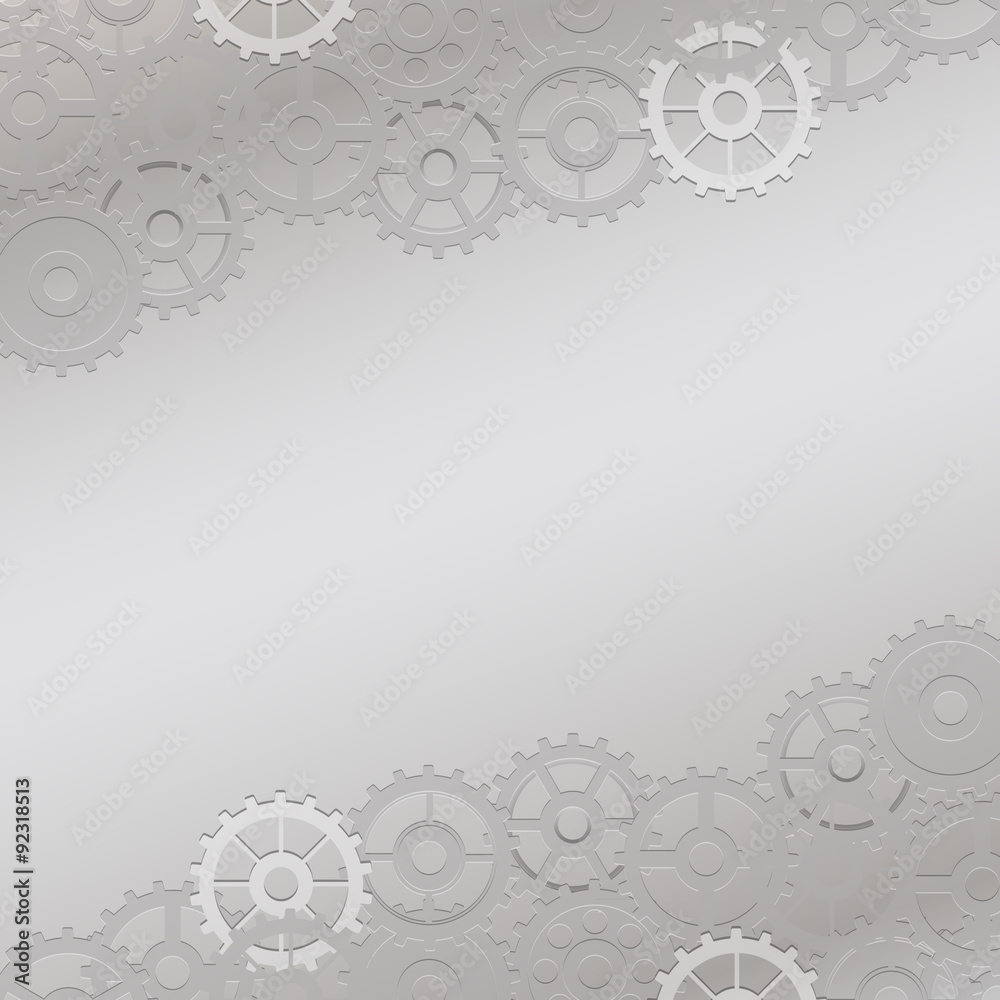 Gears of various shapes and sizes. Grey background for the form. Gears of various shapes and sizes. Grey background for the form.