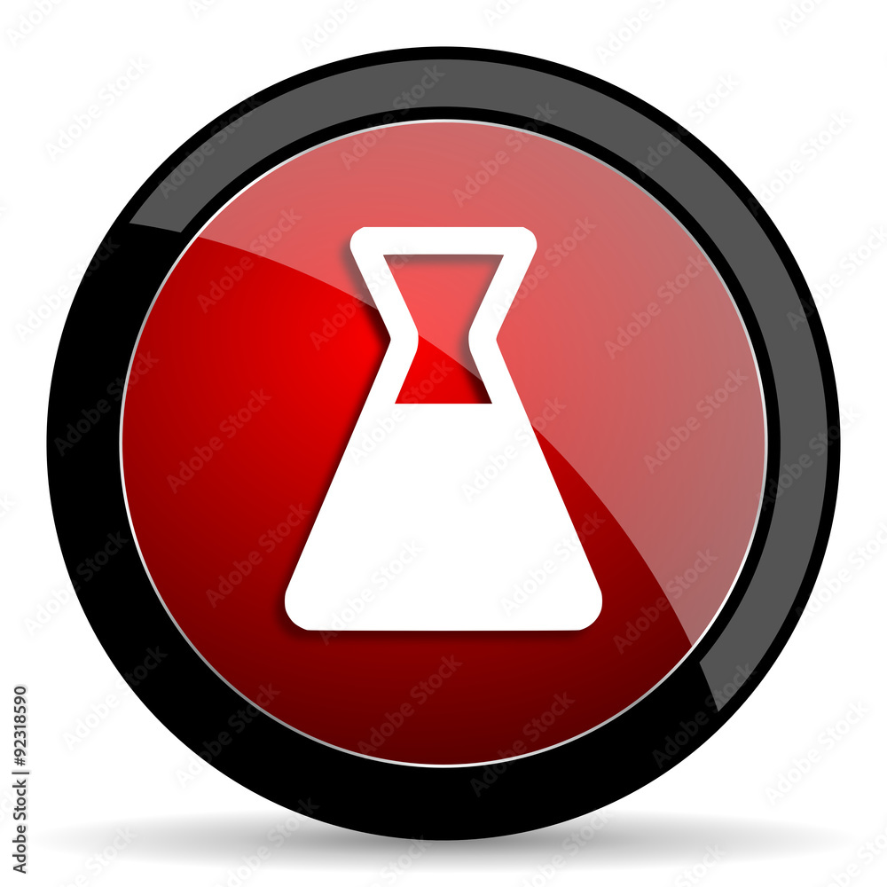 laboratory red circle glossy web icon on white background - set440
