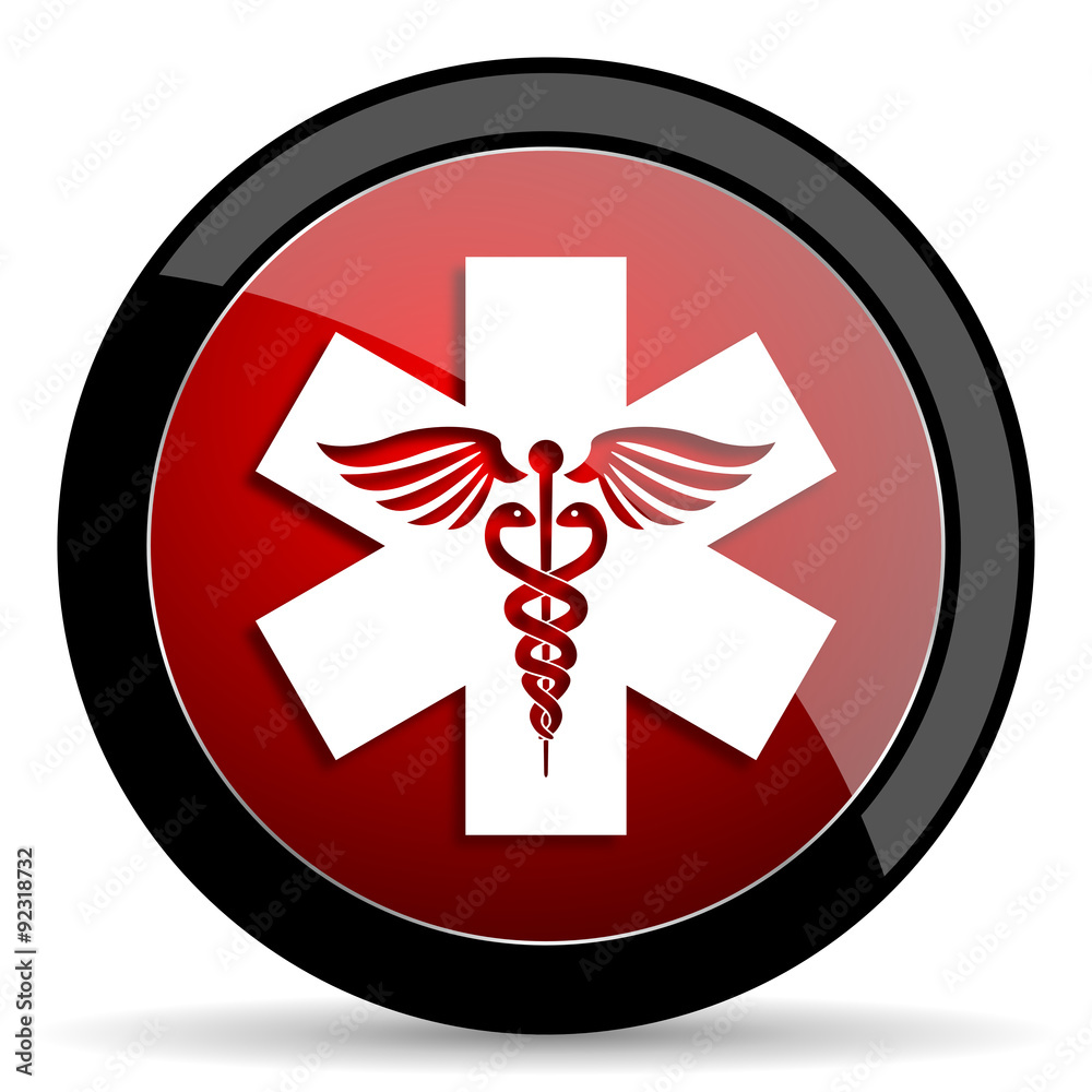 emergency red circle glossy web icon on white background - set440 emergency red circle glossy web icon on white background - set440