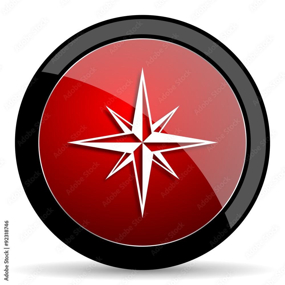 compass red circle glossy web icon on white background - set440 compass red circle glossy web icon on white background - set440