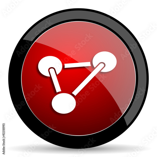 chemistry red circle glossy web icon on white background - set440