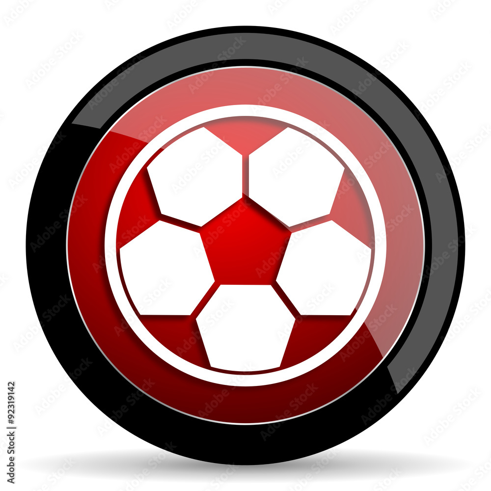 soccer red circle glossy web icon on white background - set440 soccer red circle glossy web icon on white background - set440