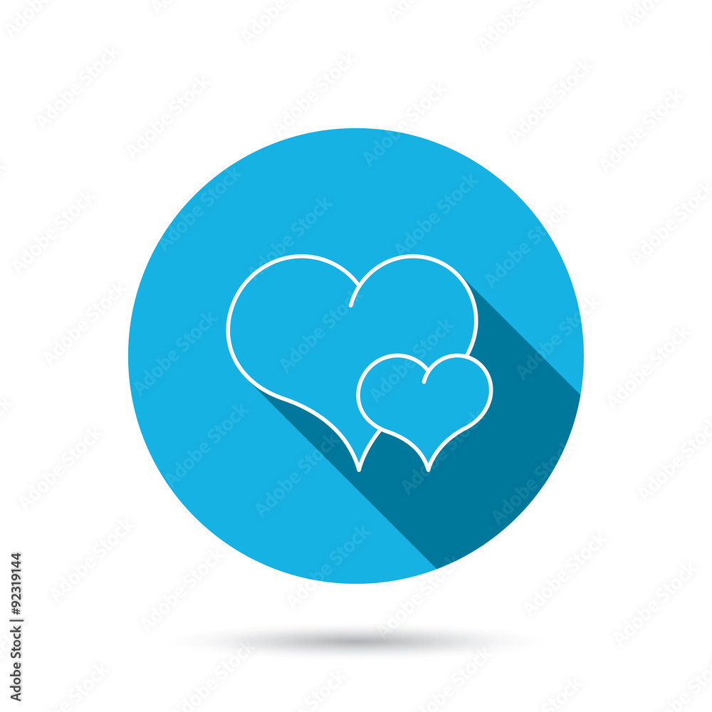 Love heart icon. Couple romantic sign.