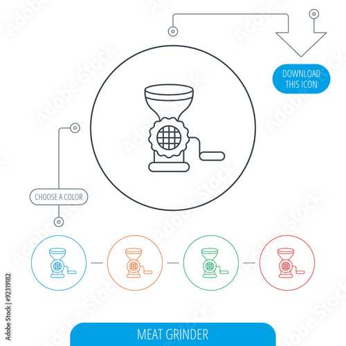 Meat grinder icon. Manual mincer sign.