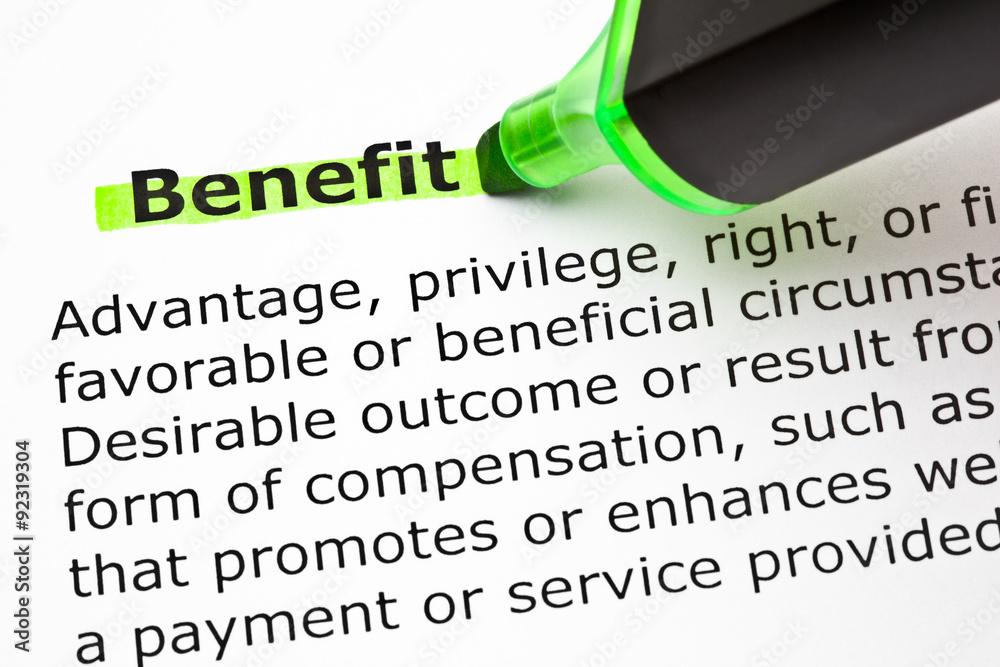 Obraz premium Benefit Definition