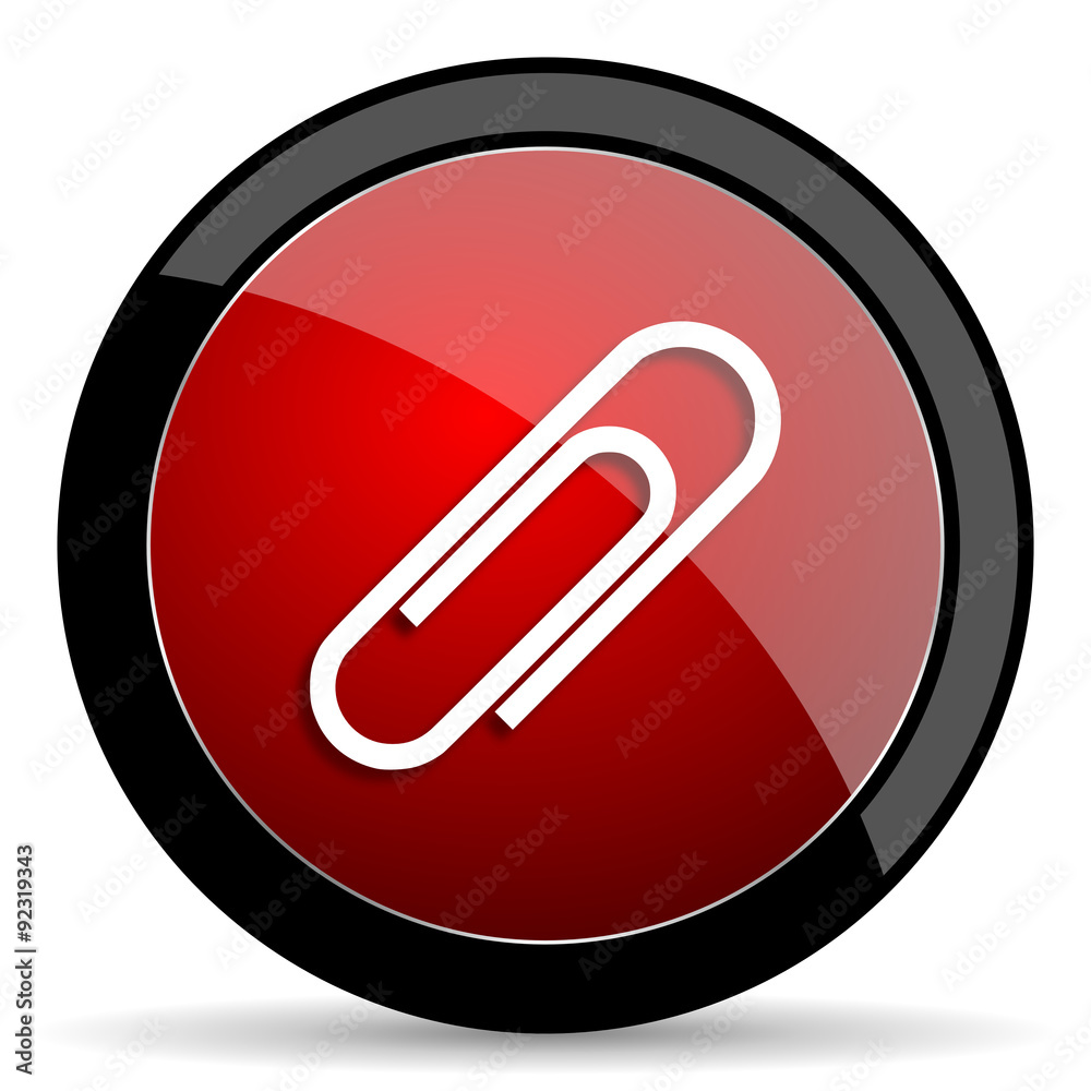 paperclip red circle glossy web icon on white background - set440 paperclip red circle glossy web icon on white background - set440