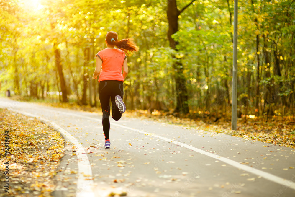 woman running in park