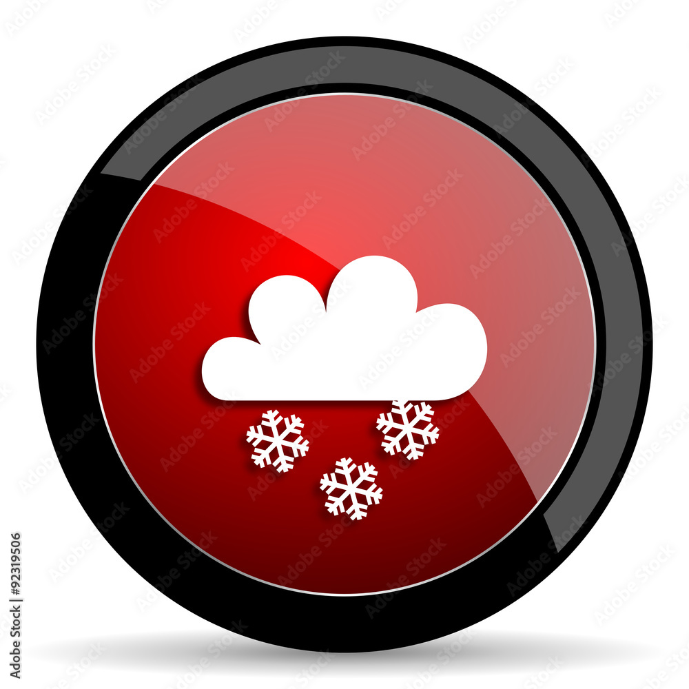 snowing red circle glossy web icon on white background - set440 snowing red circle glossy web icon on white background - set440