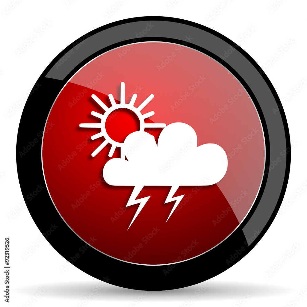 storm red circle glossy web icon on white background - set440 storm red circle glossy web icon on white background - set440