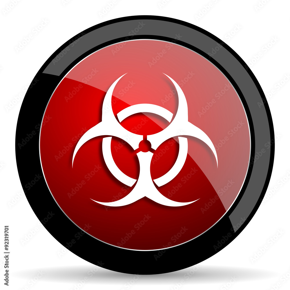 biohazard red circle glossy web icon on white background - set440 biohazard red circle glossy web icon on white background - set440