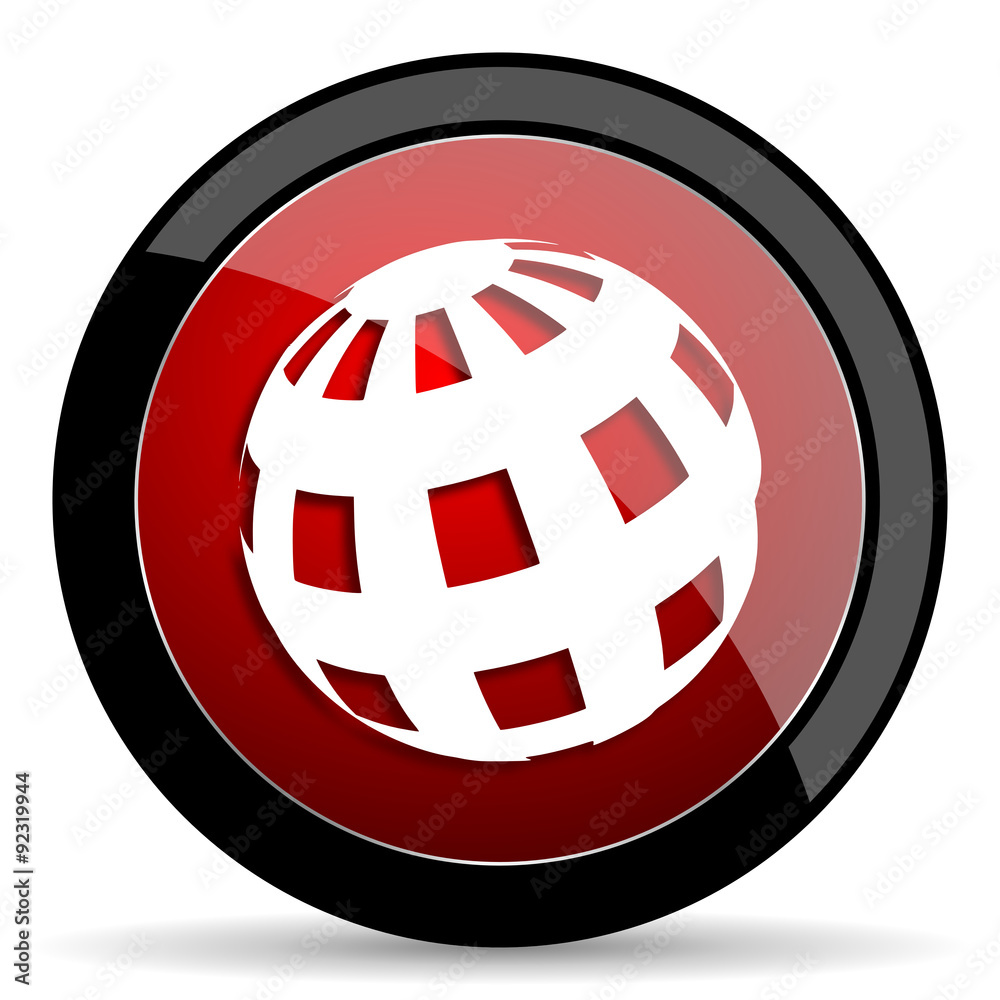 earth red circle glossy web icon on white background - set440 earth red circle glossy web icon on white background - set440