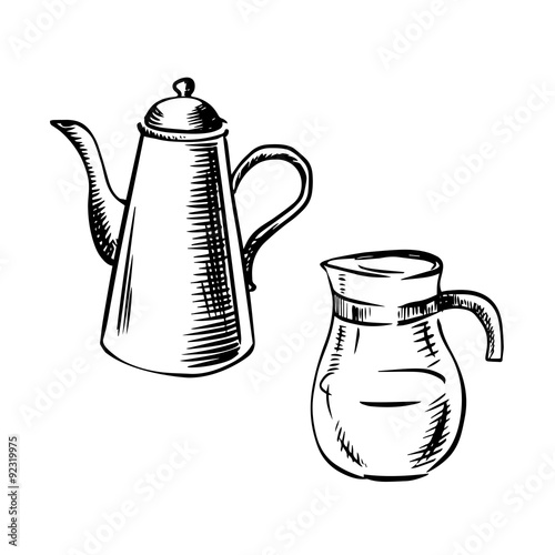 Porcelain and glass coffee pots