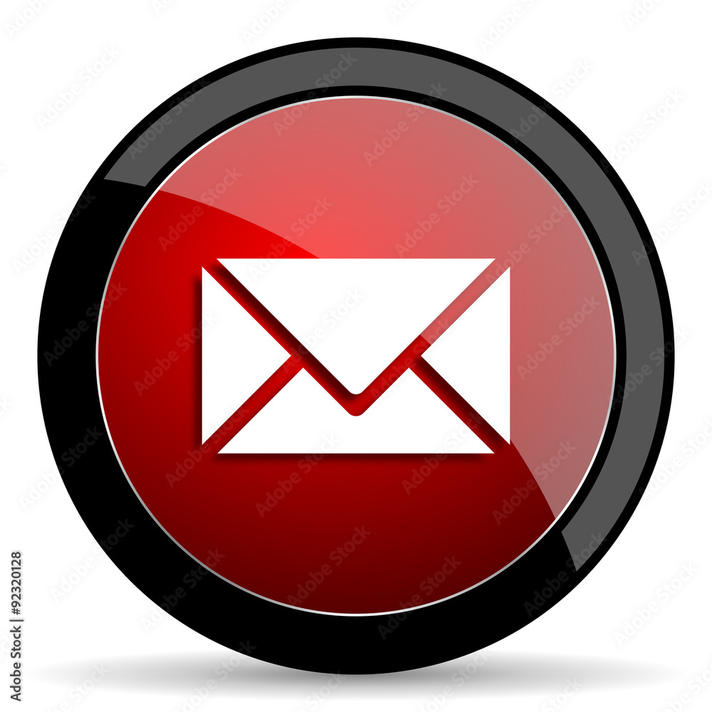 email red circle glossy web icon on white background - set440 email red circle glossy web icon on white background - set440