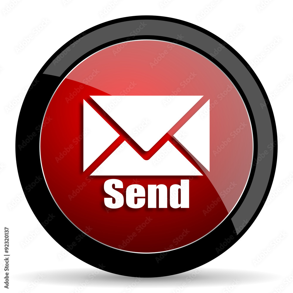 send red circle glossy web icon on white background - set440 send red circle glossy web icon on white background - set440