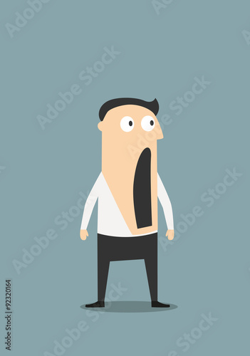 Shocked businessman with open mouth