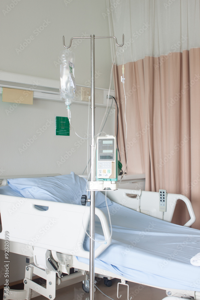 IV machine, Saline with infusion pump Stock Photo Adobe Stock