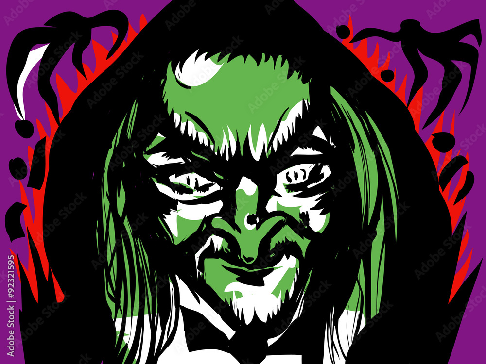sorcière,sorcier  tête gros plan,halloween