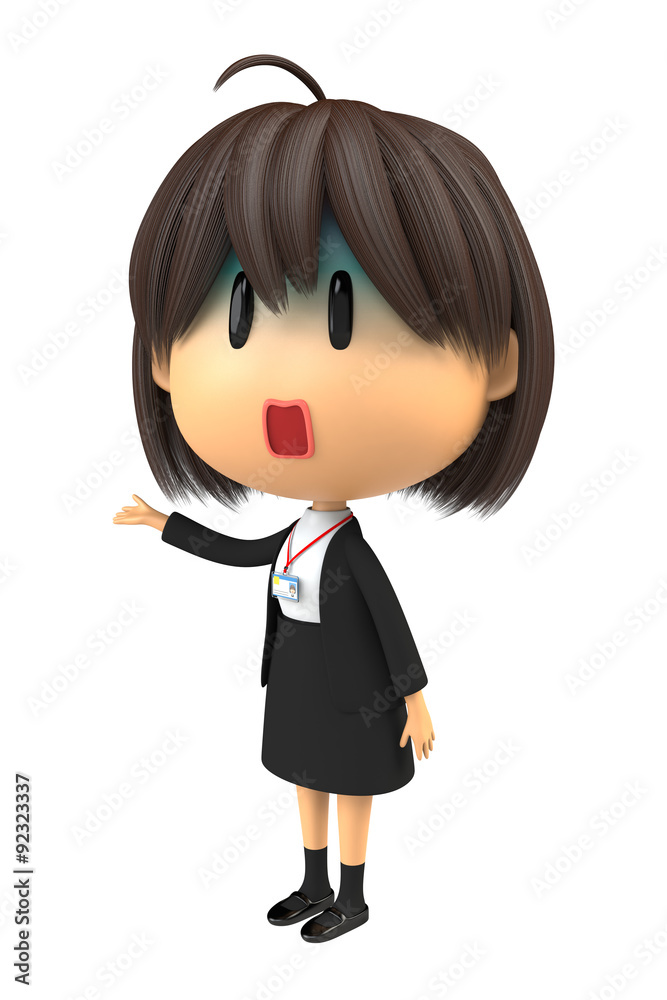 青ざめながら示す女性スタッフ