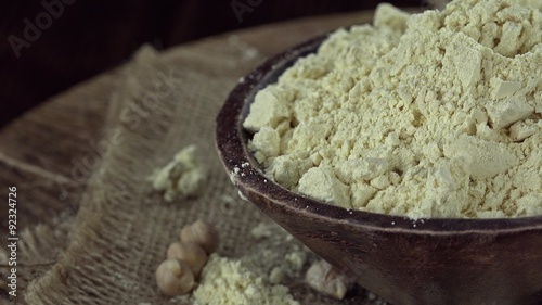 Portion of rotsting Chick Pea Flour (not loopable 4K footage) photo