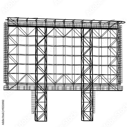 Silhouette of Steel structure billboard. Vector  illustration