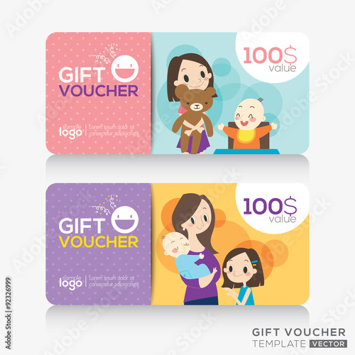 supermarket coupon voucher or gift card design template