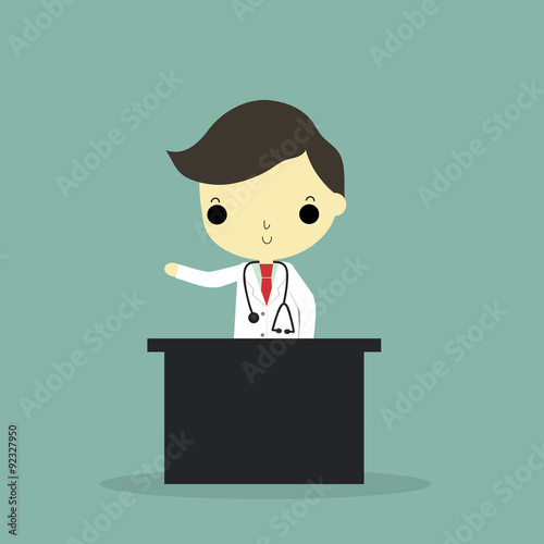 polite doctor sitting